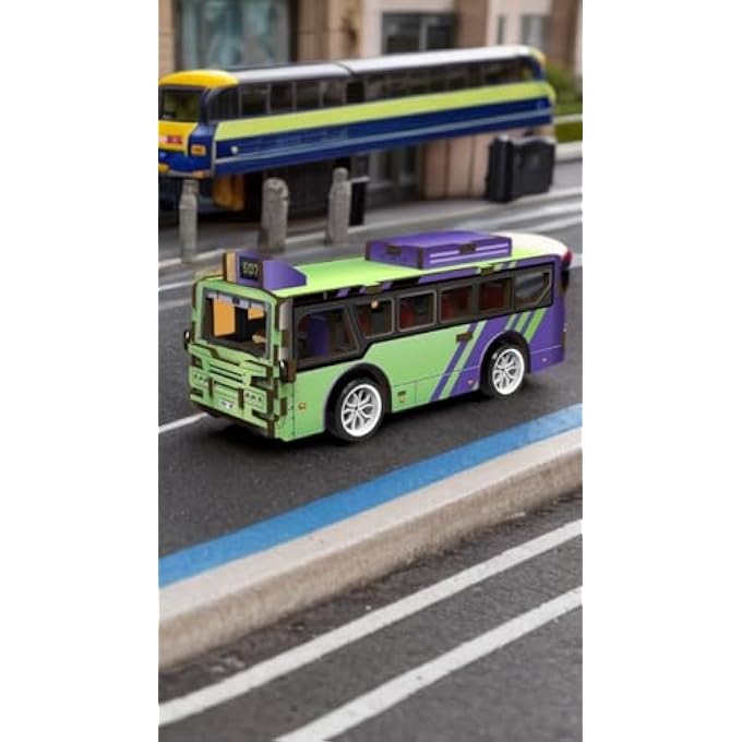 3D WOODEN BUS PUZZLE  DIY MINI VEHICLE MODEL KIT WITH PULL-BACK ACTION | 30-PIECE BUILD & PLAY TOY FOR KIDS & ADULTS | STEM LEARNING, ECO-FRIENDLY WOOD | NO TOOLS NEEDED | AGE 6+ - Image 1